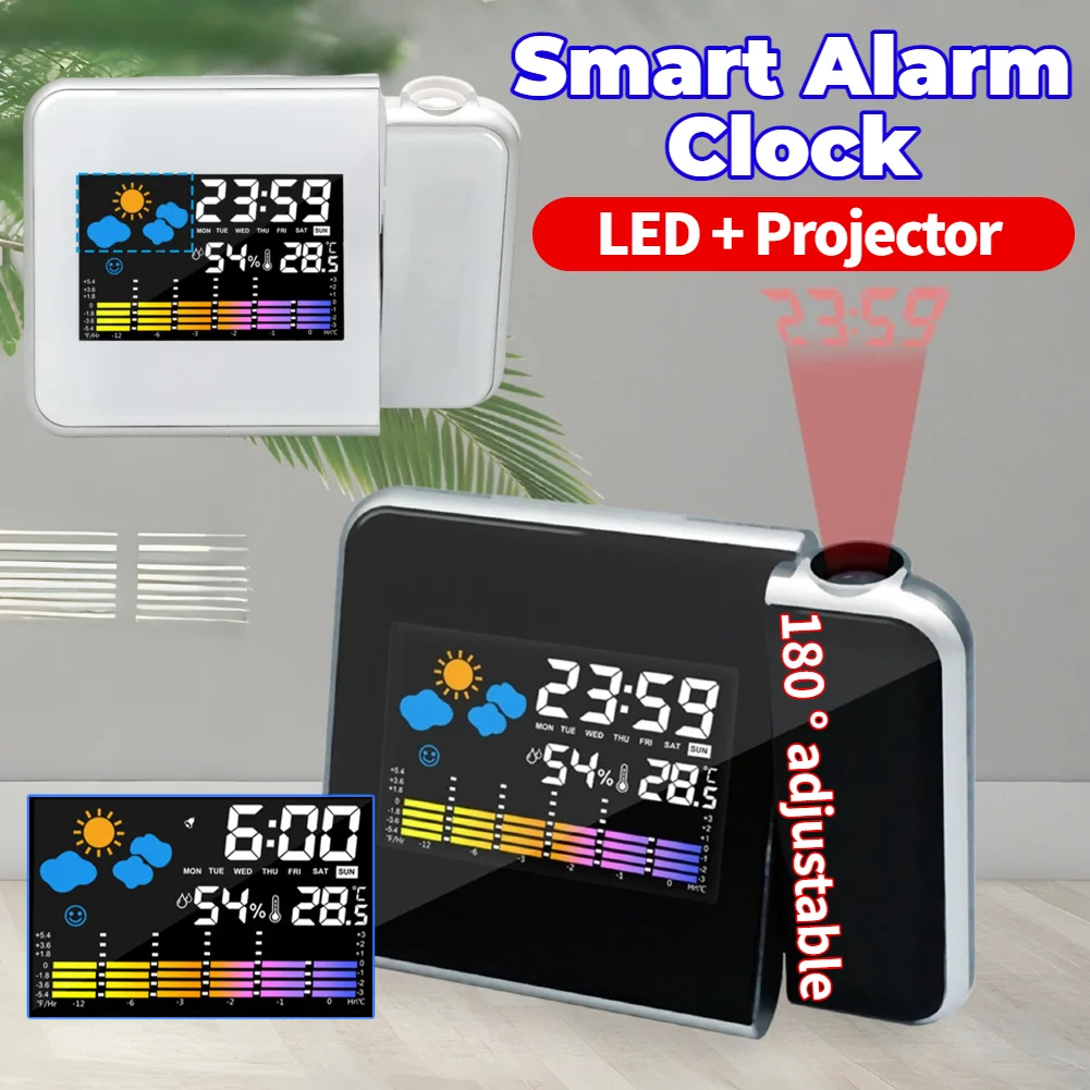 Digital Hygrometer Probe - Projection Clock Digital LED Projector with