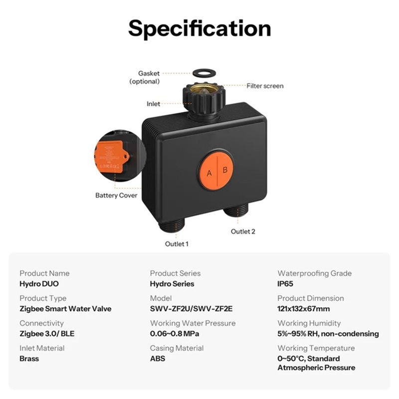 A59Z-IP65 Rated Zigbee 3.0 Hyd - Timer Dual Outlet recensie en prijs