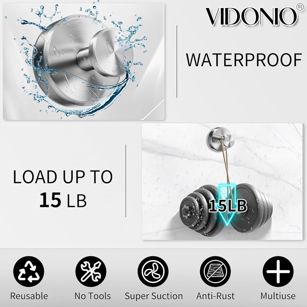 Strong 15lbs Suction Cup Hooks - Ceramic Tile Floor recensie en prijs