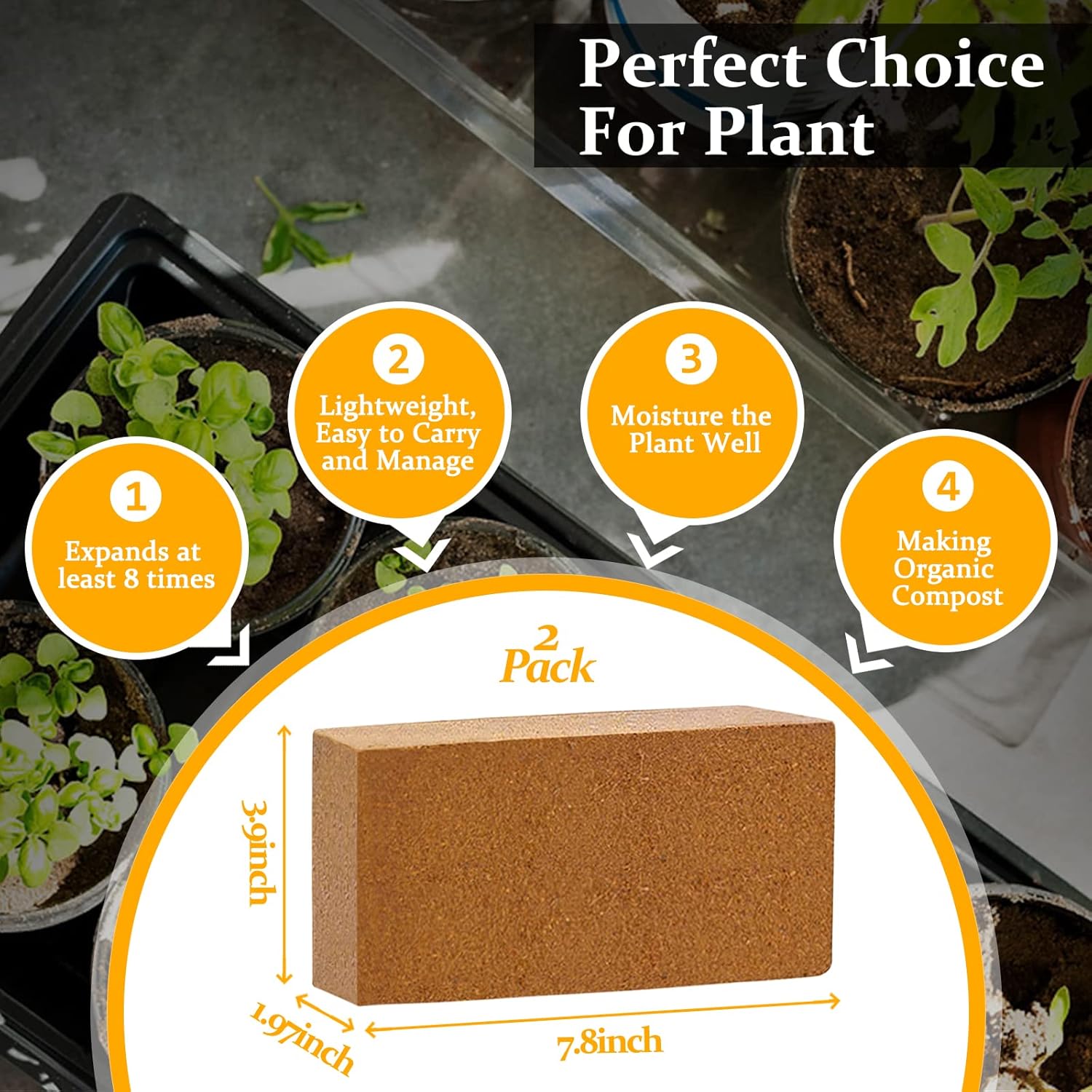 2pcs Organic Coco Coir Bricks  - Substrate Coconut Fiber recensie en prijs