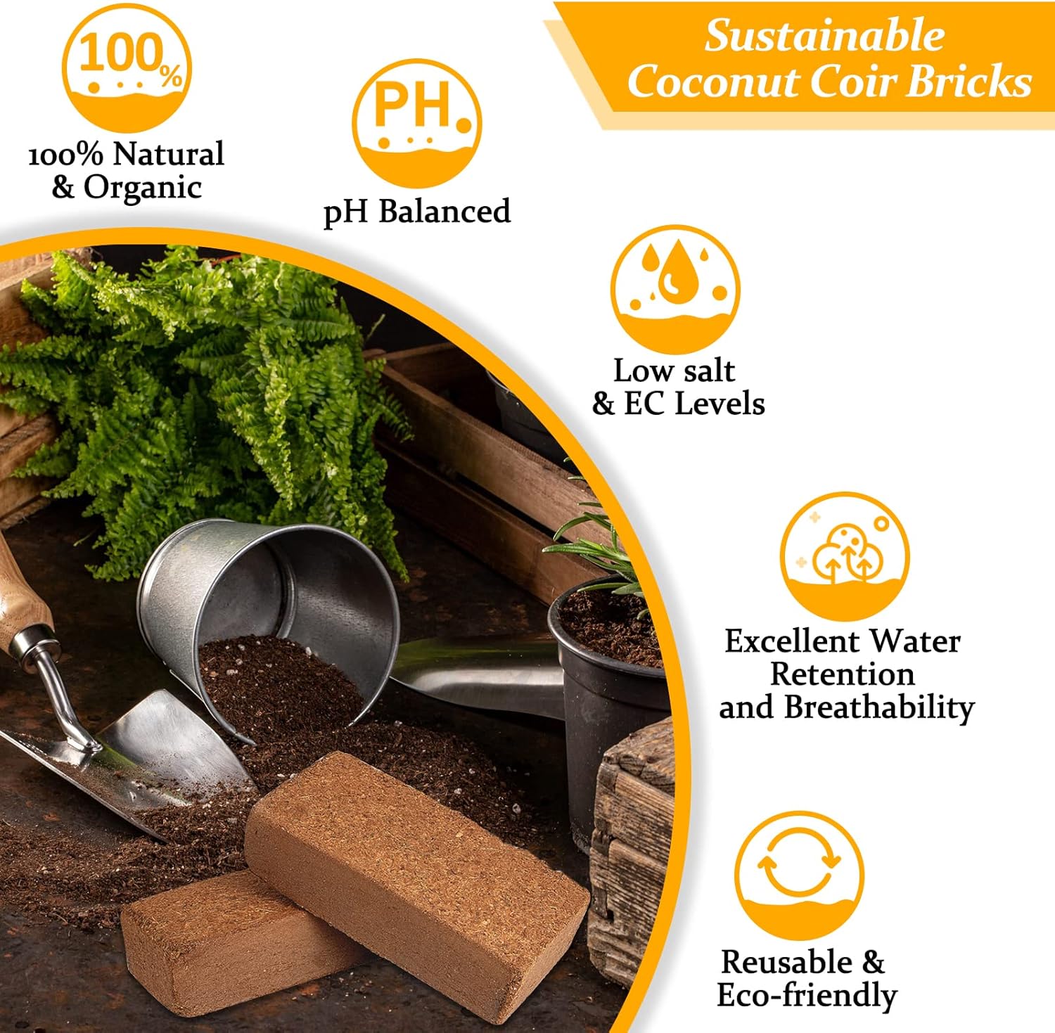 2pcs Organic Coco Coir Bricks  - Substrate Coconut Fiber recensie en prijs